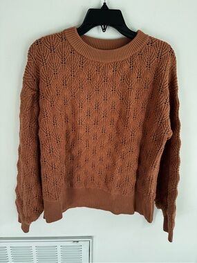 Mabli Knitwear extra fine Merino wool Knit orange Sweater Small